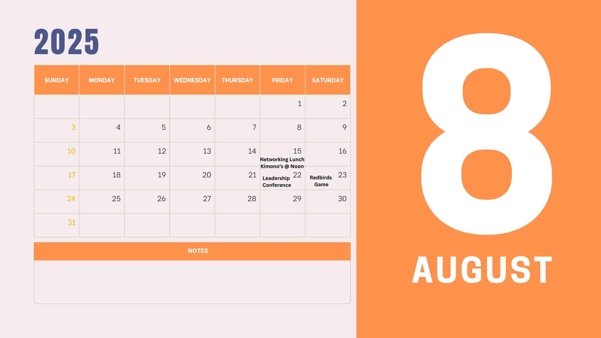 August 2025 Events