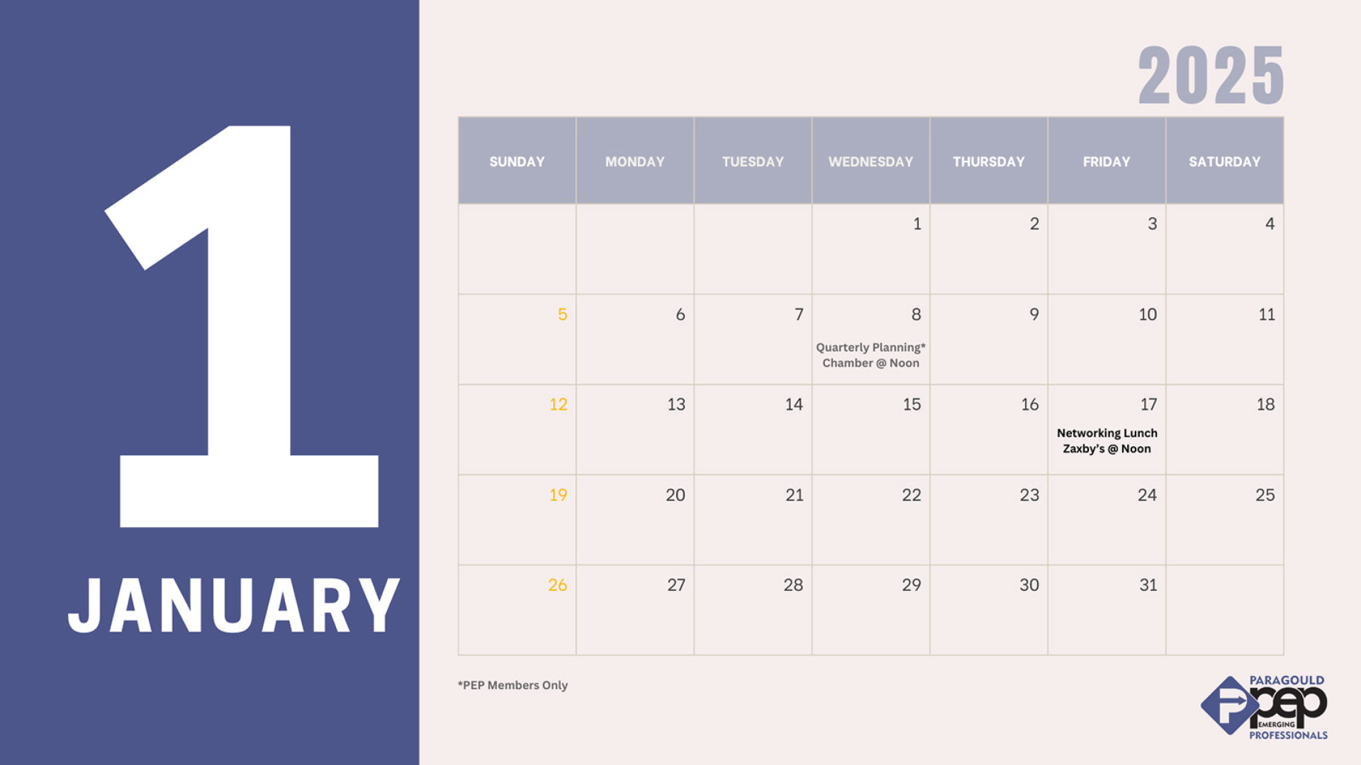January 2025 Events