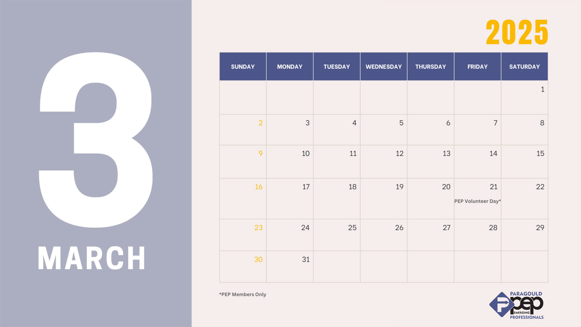 March 2025 Events