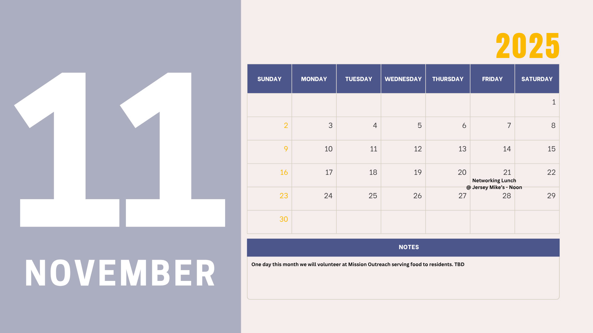 November 2025 Events
