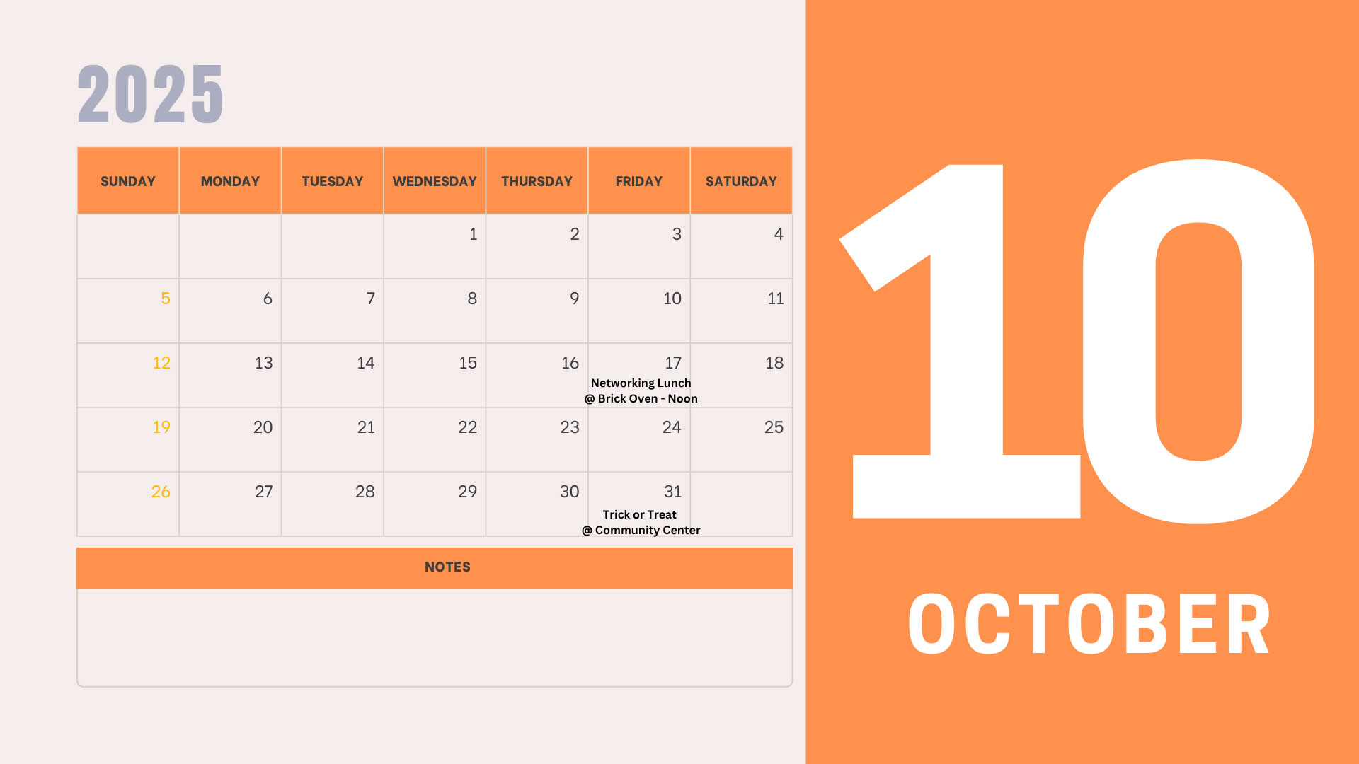 October 2025 Events