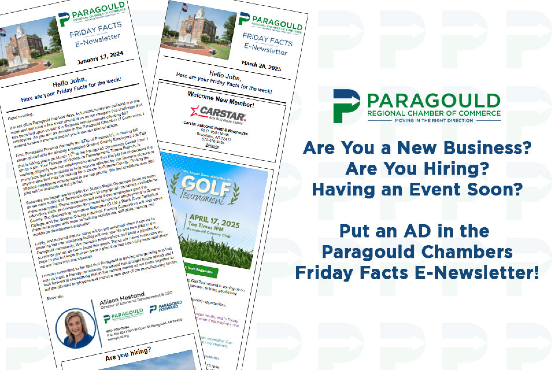 Promote your Business in the Paragould Chamber E-Newsletter Friday Facts