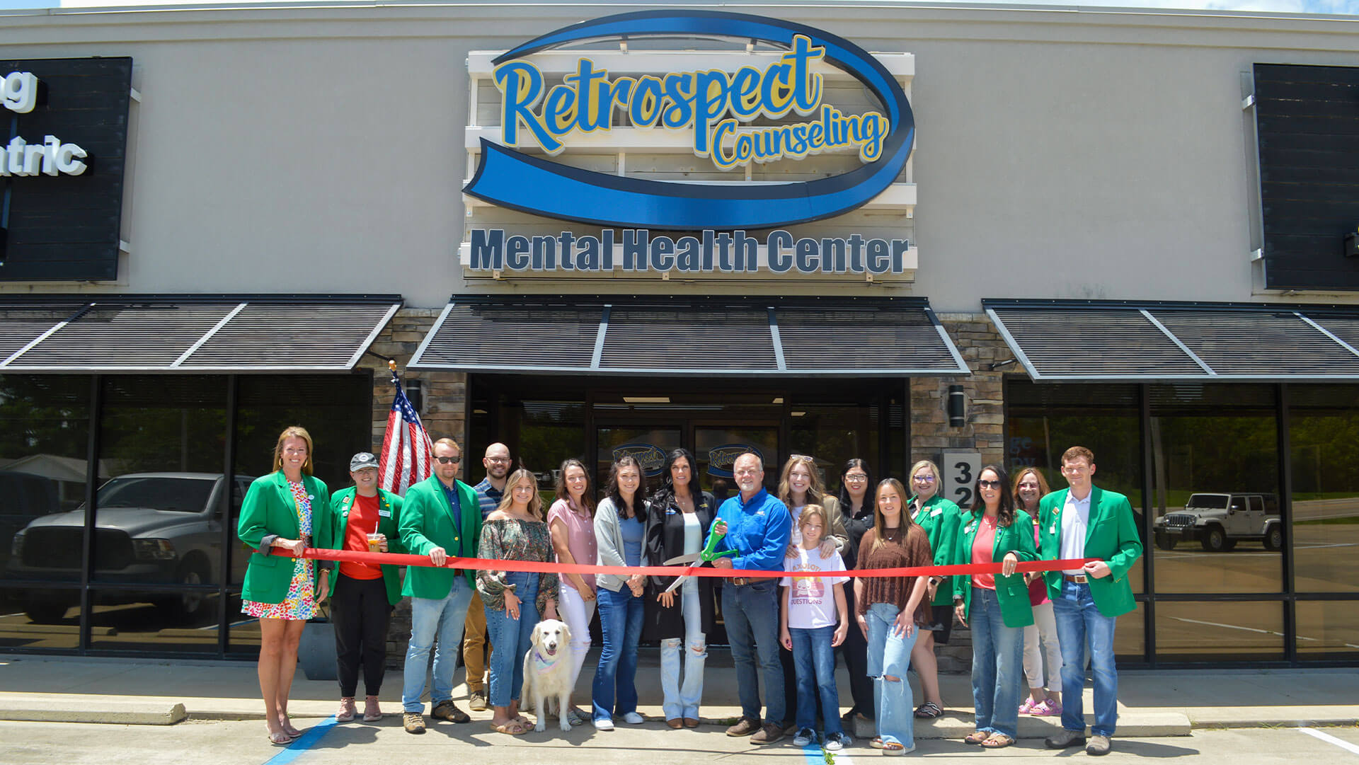 Ribbon cutting ceremony at Retrospect Counseling.
