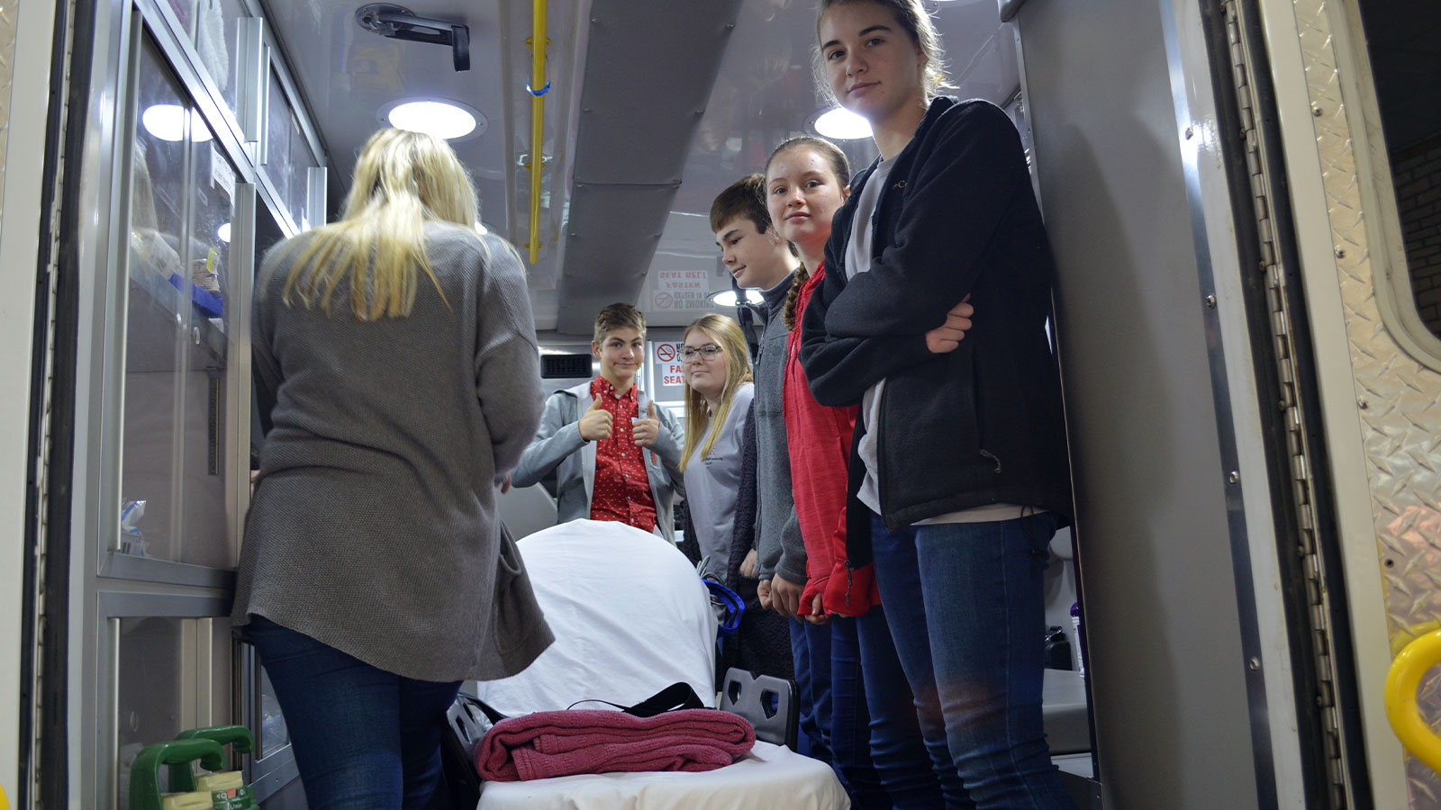 Youth Leadership Paragould touring an Ambulance and seeing behind the scenes of some hospital operations, and more!