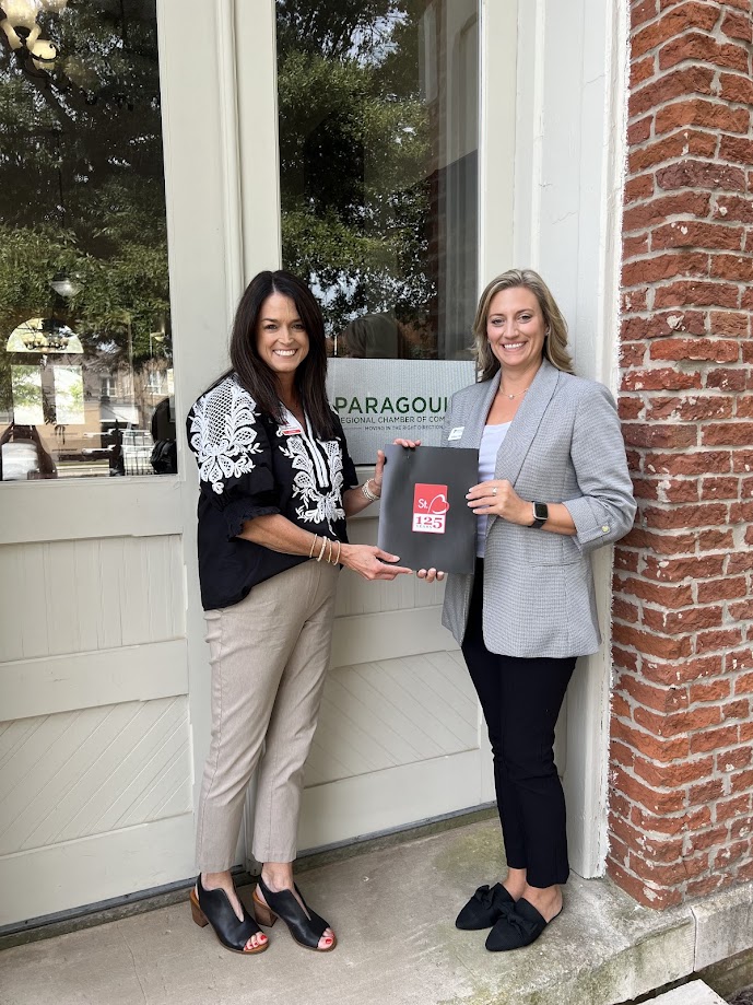 Paragould St. Bernards Chamber Sponsorship in front of the Chamber office